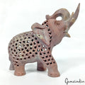 1680 Cts Hand-Carved Soapstone Elephant Sculpture - Trunk Up Good Luck Figurine