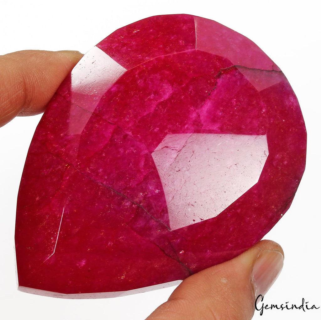 1090 Cts Natural Eye Catching Pink Red Quartz Pear Faceted Huge Size Loose Gem