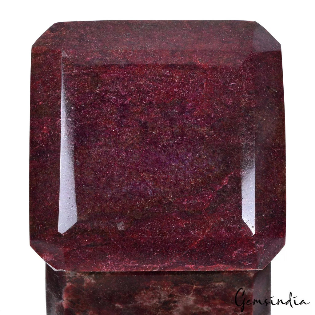 1.2 Kilo Natural Red Ruby Huge Octagon Faceted Madagascar Museum size Gemstone