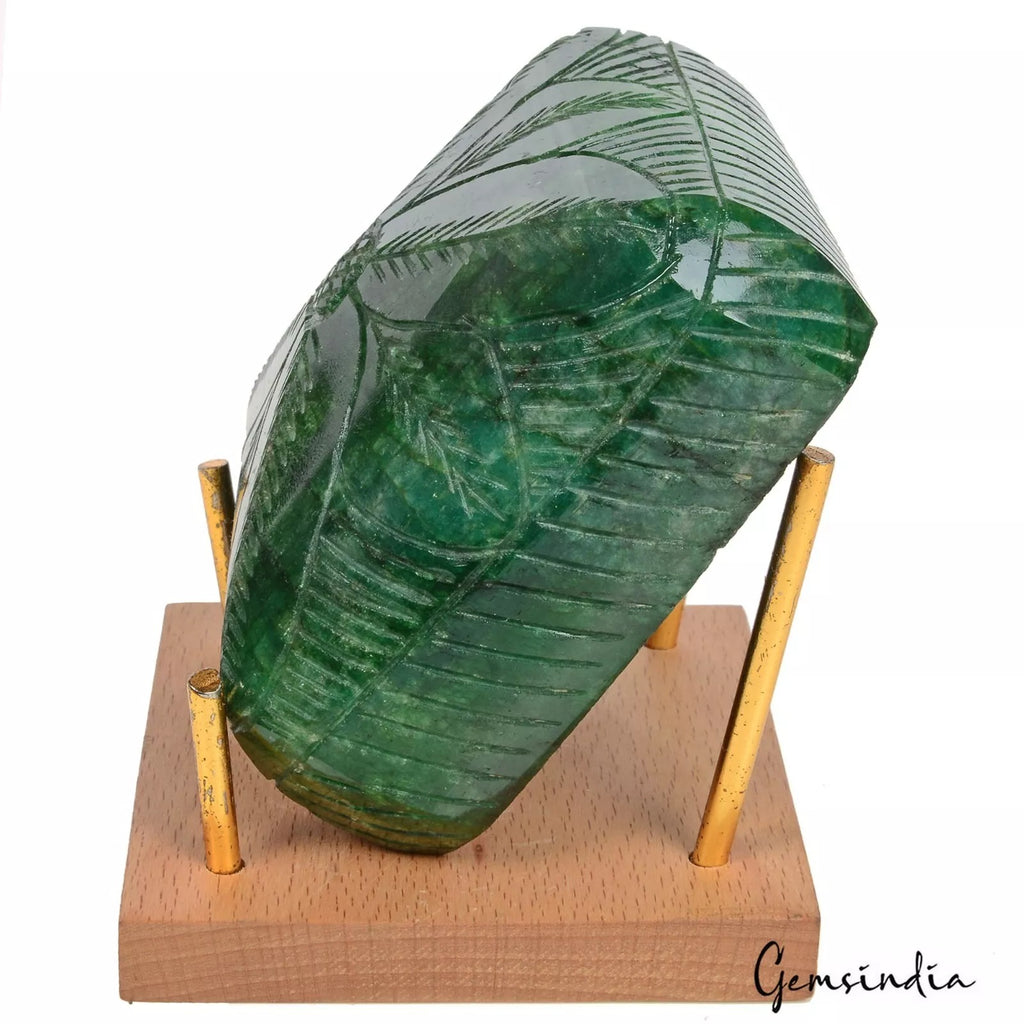 Emerald Carving, Octagon Carving, Color Enhanced — 84x82x44 mm, 3050 Ct, Brazil
