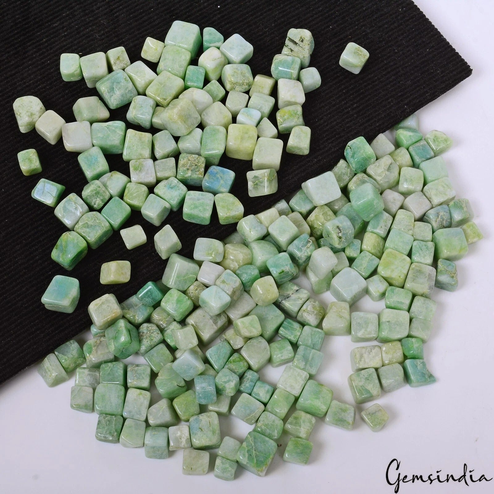 1560 Ct/216 Pcs Natural Green Emerald Cubes Uncut Rough Wholesale Gemstones Lot
