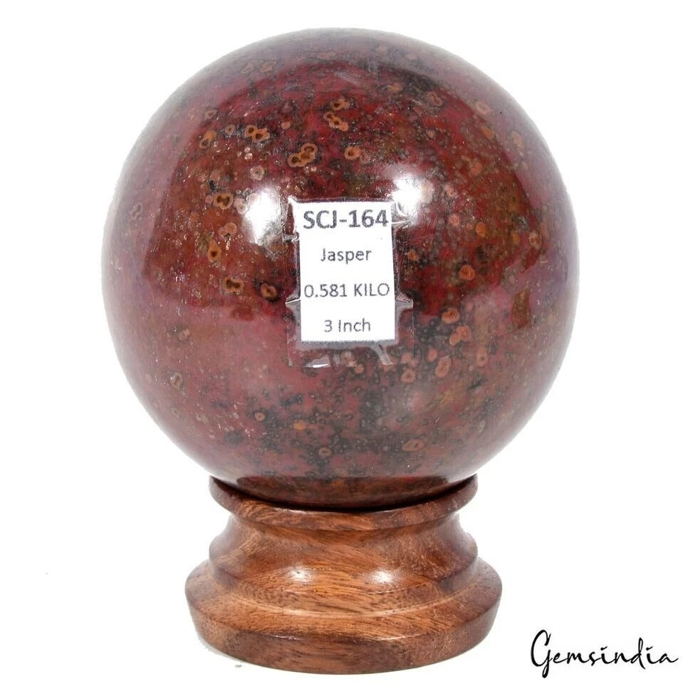 2900 Ct Natural Untreated Red Jasper Crystal Healing Minerals Huge Gem Sphere 3"