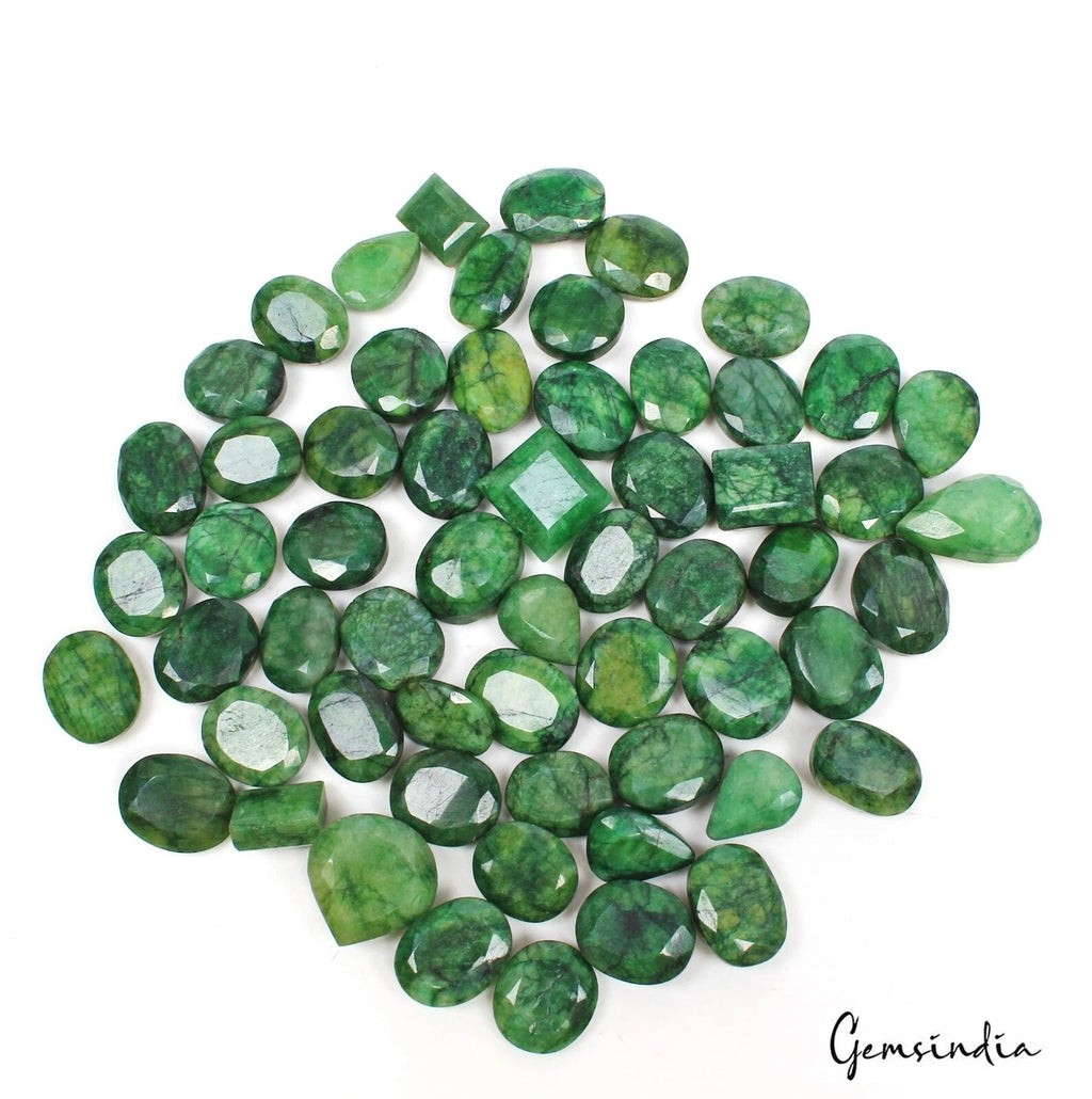 850 Ct Natural Green Brazilian Emerald Mix Shape Faceted Earth Mined Gems Lot