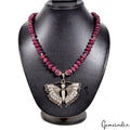 Ruby Necklace, Color Enhanced, RED — 24", 715 Ct, Africa