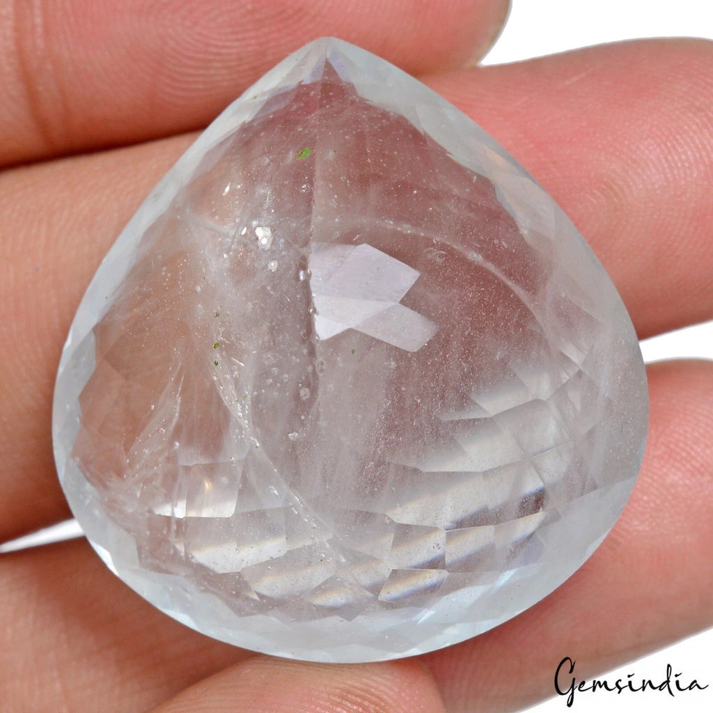 75.70 Ct Natural Aquamarine 32mm*30mm Pear Cut Unheated Huge Certified Gemstone