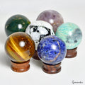 3300 Ct/6Pc Natural Multi Gemstones Crystal Healing Mineral Sphere Gemstones Lot