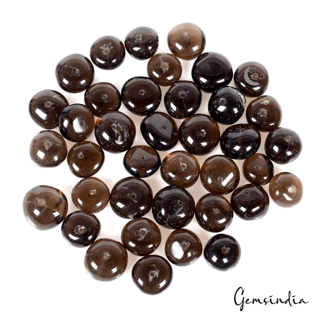 Smoky Quartz Beaded Strand, Untreated, Brown — 9 mm to 12 mm, 180 Ct, Madagascar