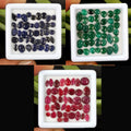 Natural Ruby Emerald Sapphire Loose Mix Cut Setting Size Gemstones 3 Lots~120 Pc