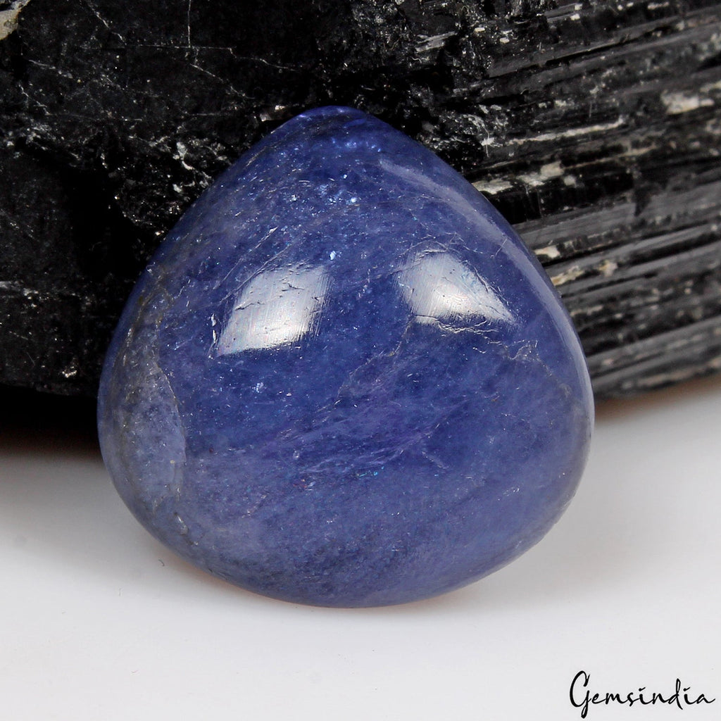 21.10 Ct Natural Untreated Violet Blue Tanzanite Pear Cab Loose jewelry Gemstone