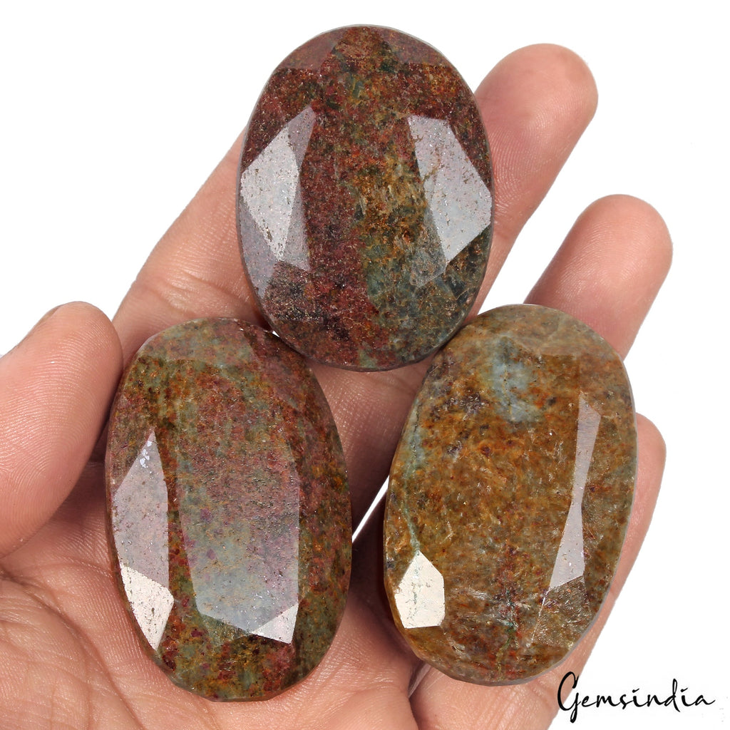 1000 Ct Natural Multicolor Ruby Fuchsite Oval Faceted Earth Mined Loose Gems Lot