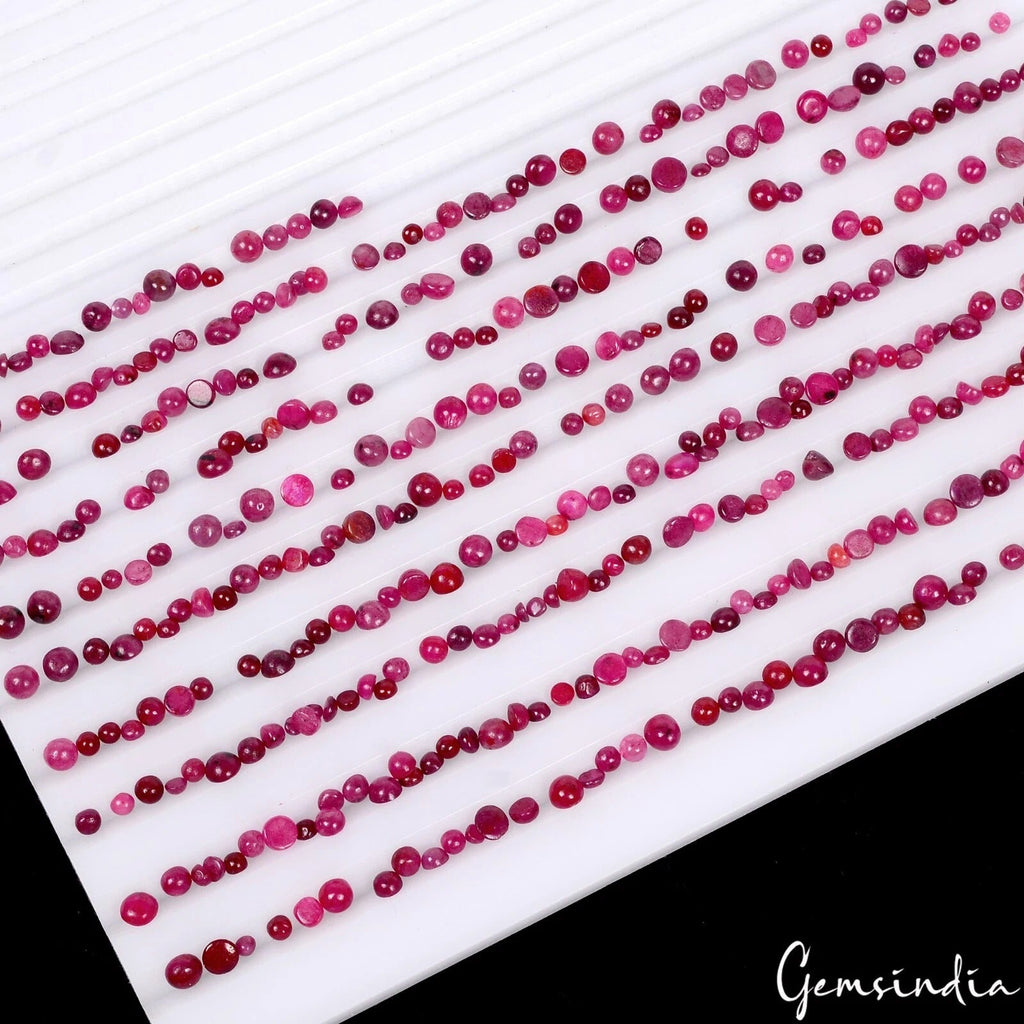 Natural Ruby Round Cab Rich Red Loose Gemstones Wholesale Lot 400 Pcs 2-3.5mm