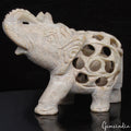 1040 Ct Soapstone Trunk Up Elephant Statue Animal Baby inside Tummy Sculpture 3"