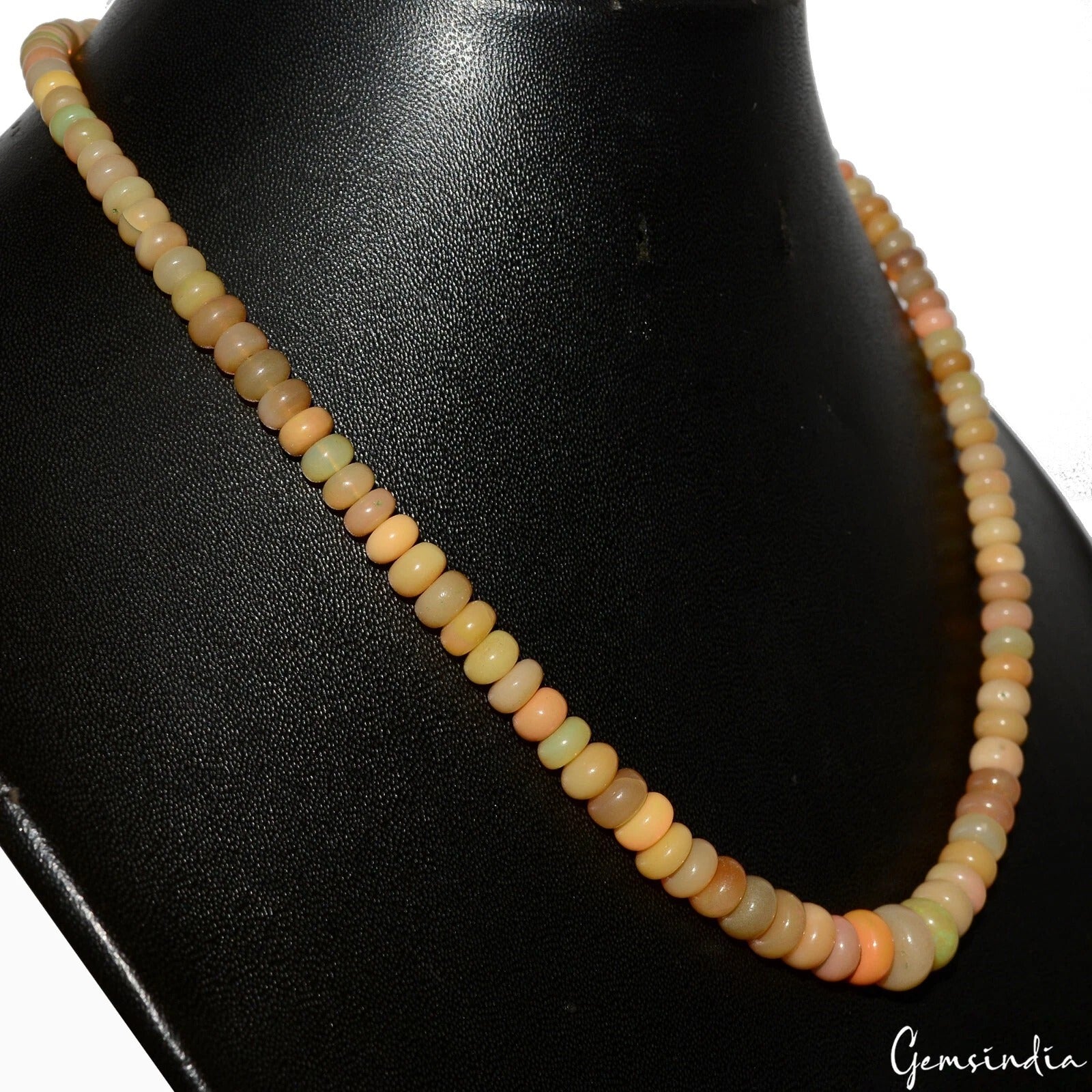 AAA Natural Ethiopian Opal Smooth Rondelle 5-10mm Gemstone Beads Strand 17 Inch