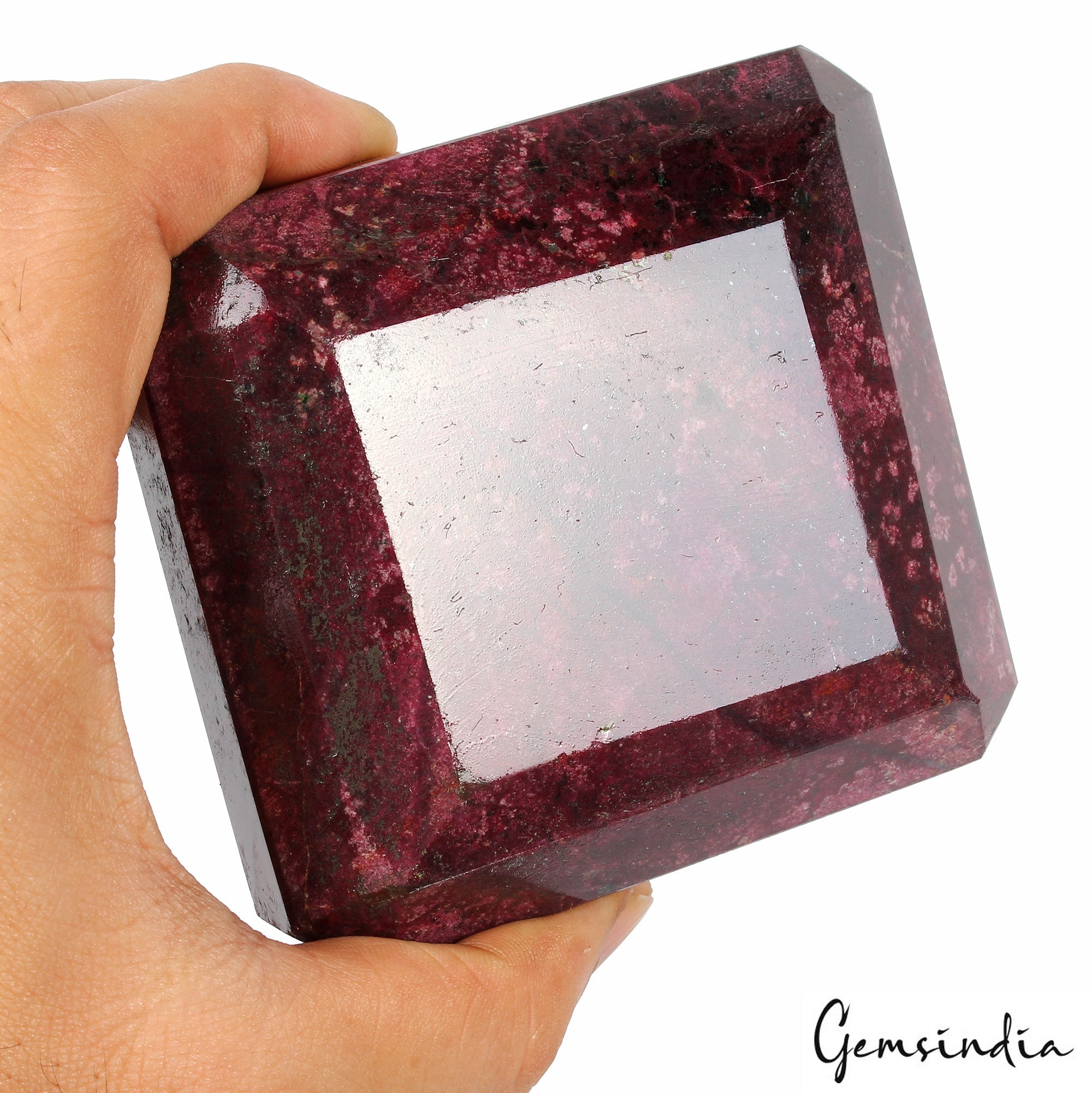 1.3 Kg Natural Untreated Dark Red Ruby Octagon Cut Loose Huge Earthmind Gemstone