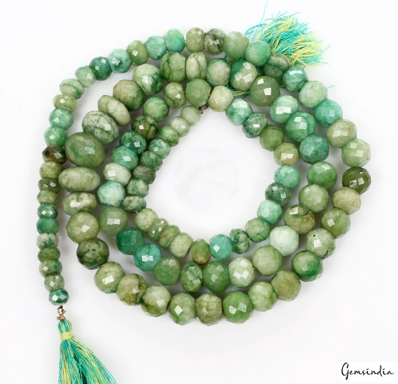 Brazilian Emerald Beaded Strand, Color Enhanced — 105 Pieces, 9mm to 17mm, 1000 Ct, Brazil