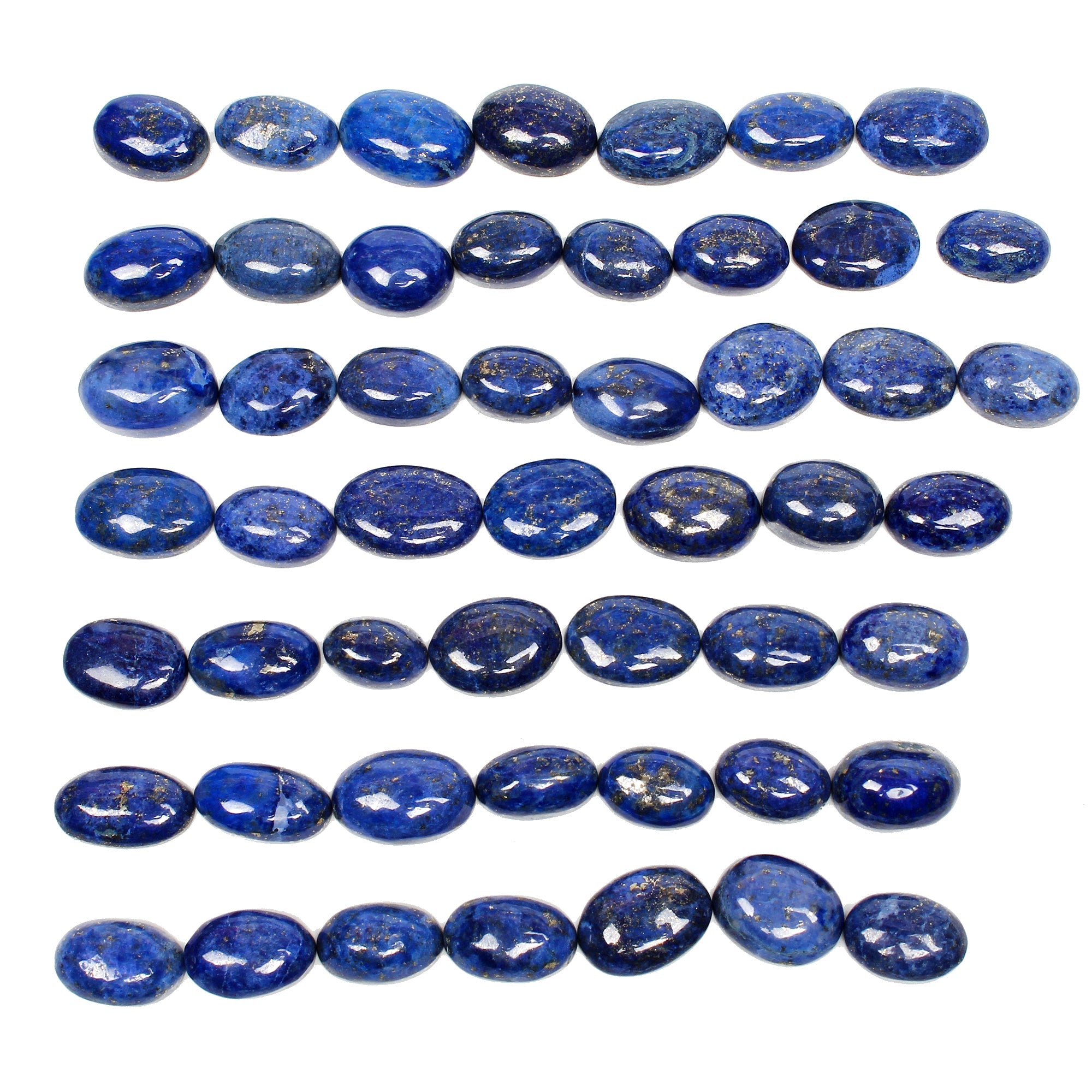 430 Ct Natural Blue Lapis Lazuli Oval Cab Loose Wholesale Gemstones Lot 51 Pcs