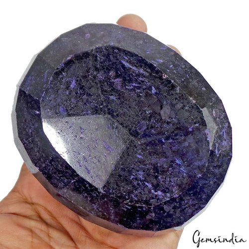 African Blue Sapphire Loose Gemstone, Oval Faceted, Color Enhanced — 96 x 79 x 42mm, 3800 Ct, Madagascar