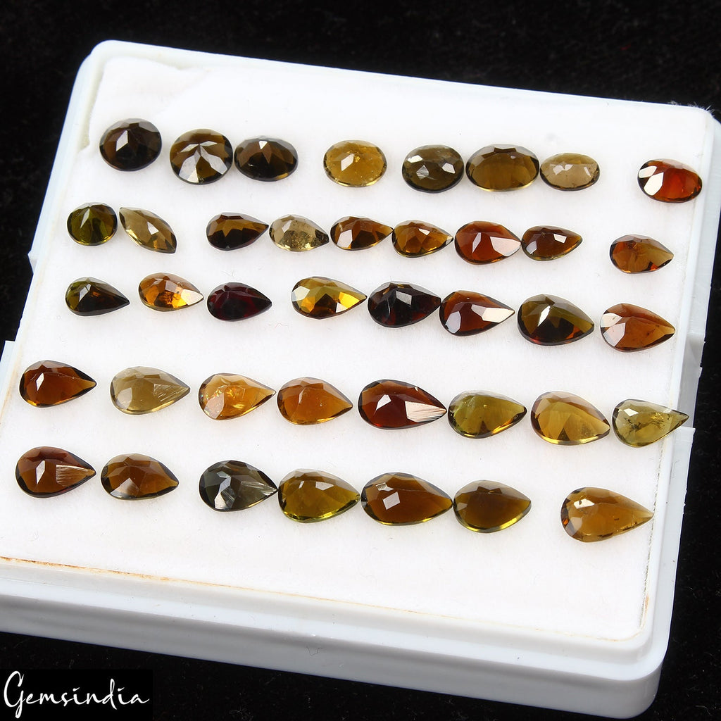 21.80 Ct Natural Gemstones Sunset Dravite Tourmaline, Mix Cut Mozambique 4mm-8mm