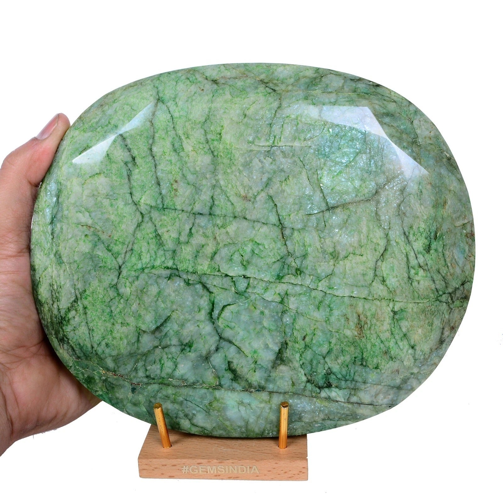 Emerald Loose Gemstone, Oval Faceted Cut, Green — 8x6.7x2 inches, 16800 Ct (3.36 Kg), Brazil