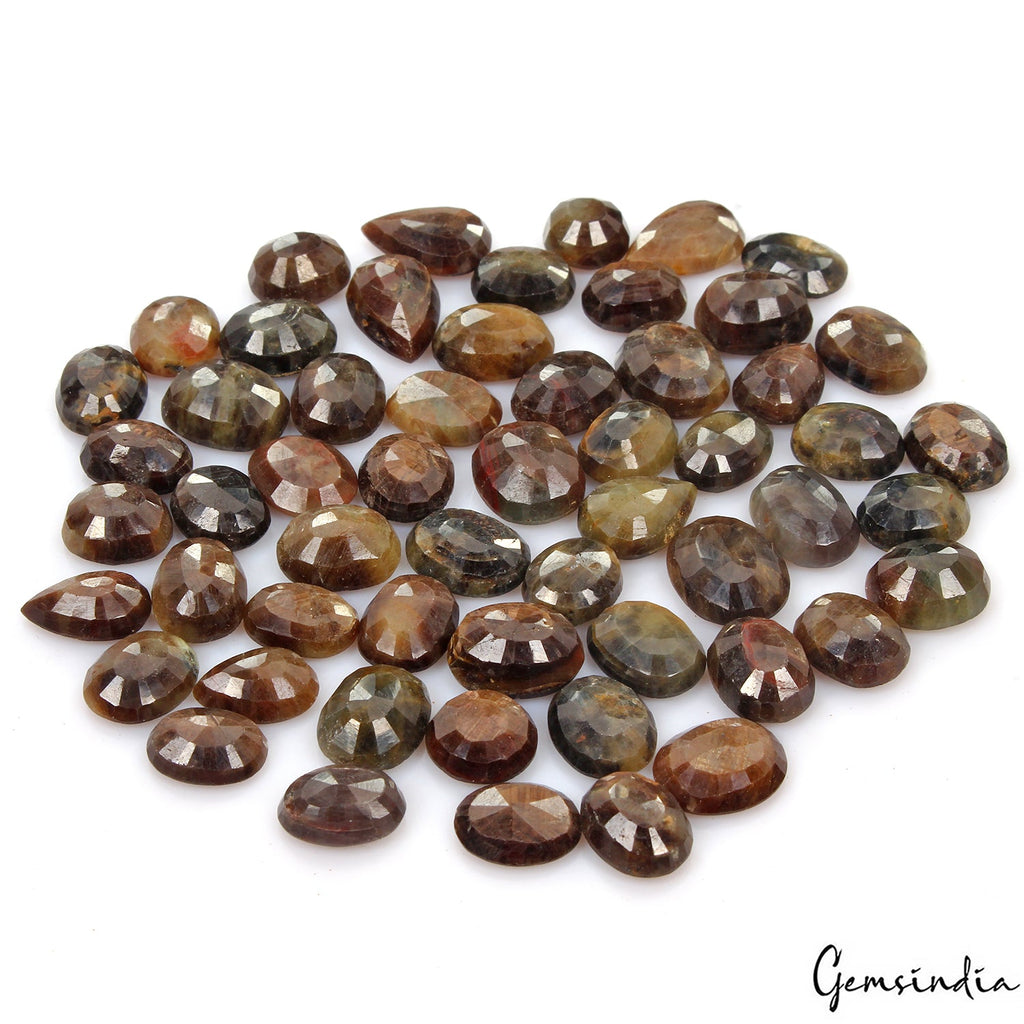 500 Cts/56 Pcs Natural Untreated Brown Sapphire Mix Cut Loose Gems For Jewelry