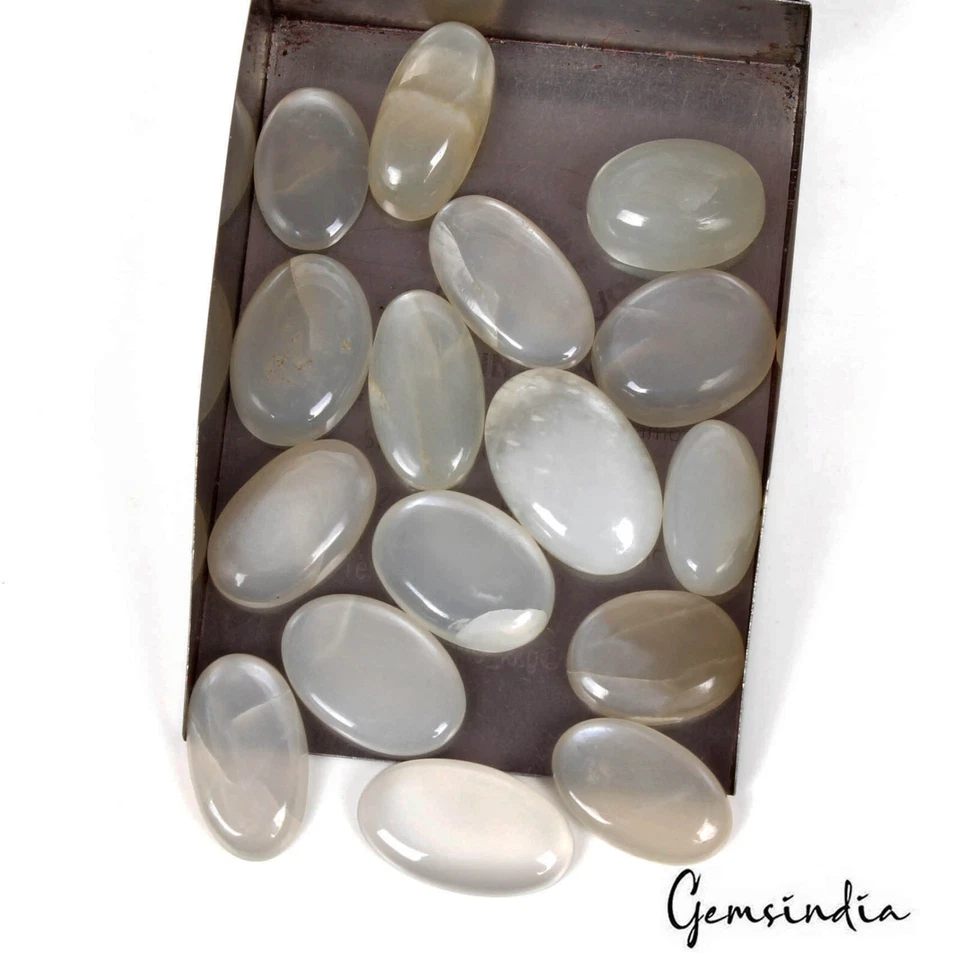 16 Pcs Lot ~ Silky Moonstone Oval Cabochon 100% Natural Loose Gemstones 133.40Ct