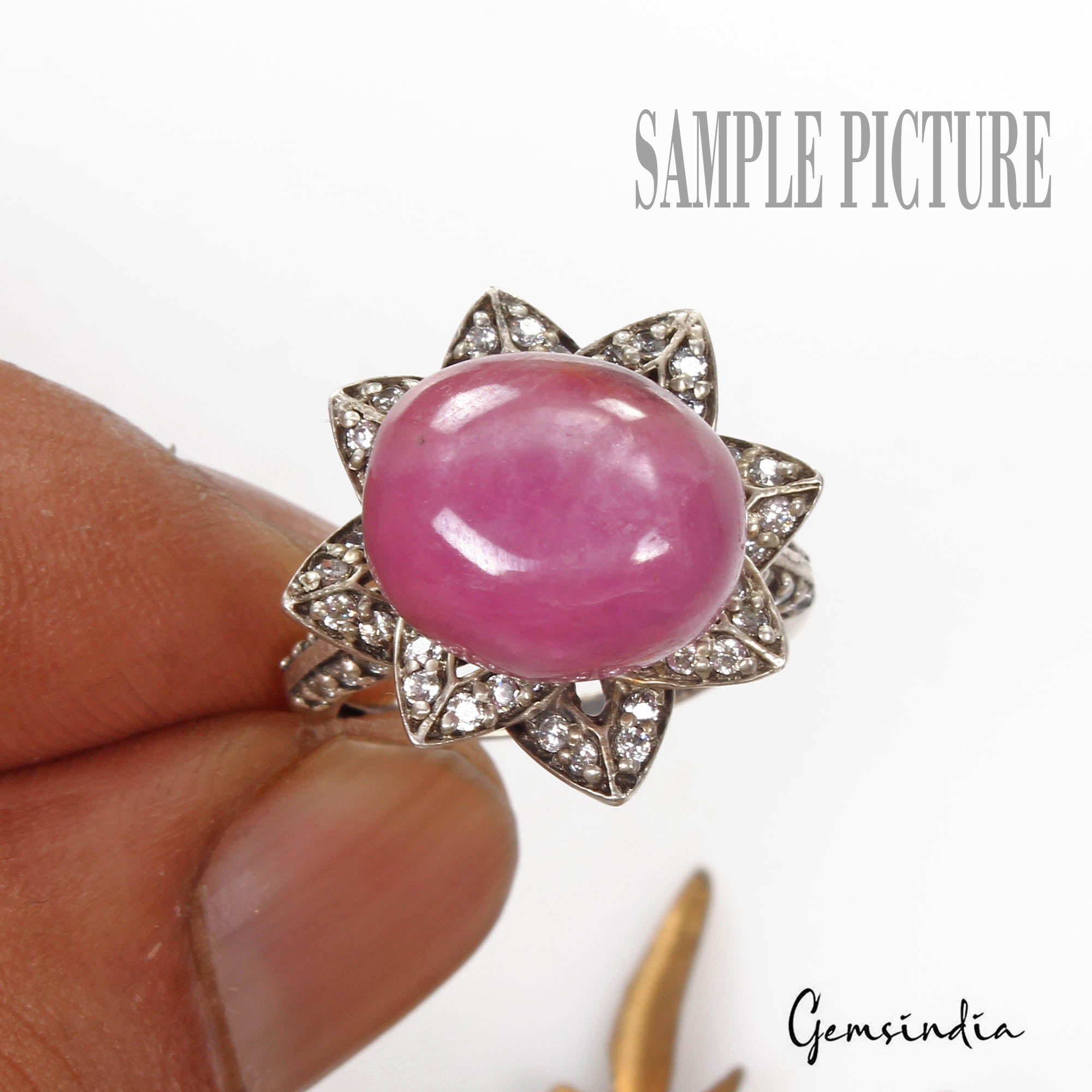 Certified 11.60 Cts Natural Eye Catching Pink Star Ruby Oval Cab Gem For Ring-RH