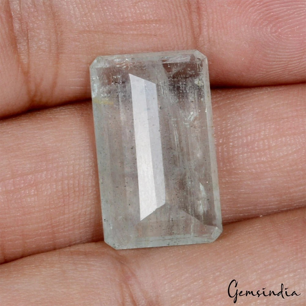 22 Cts Natural Untreated Brazilian Green Aquamarine Loose Octagon Cut Loose Gem