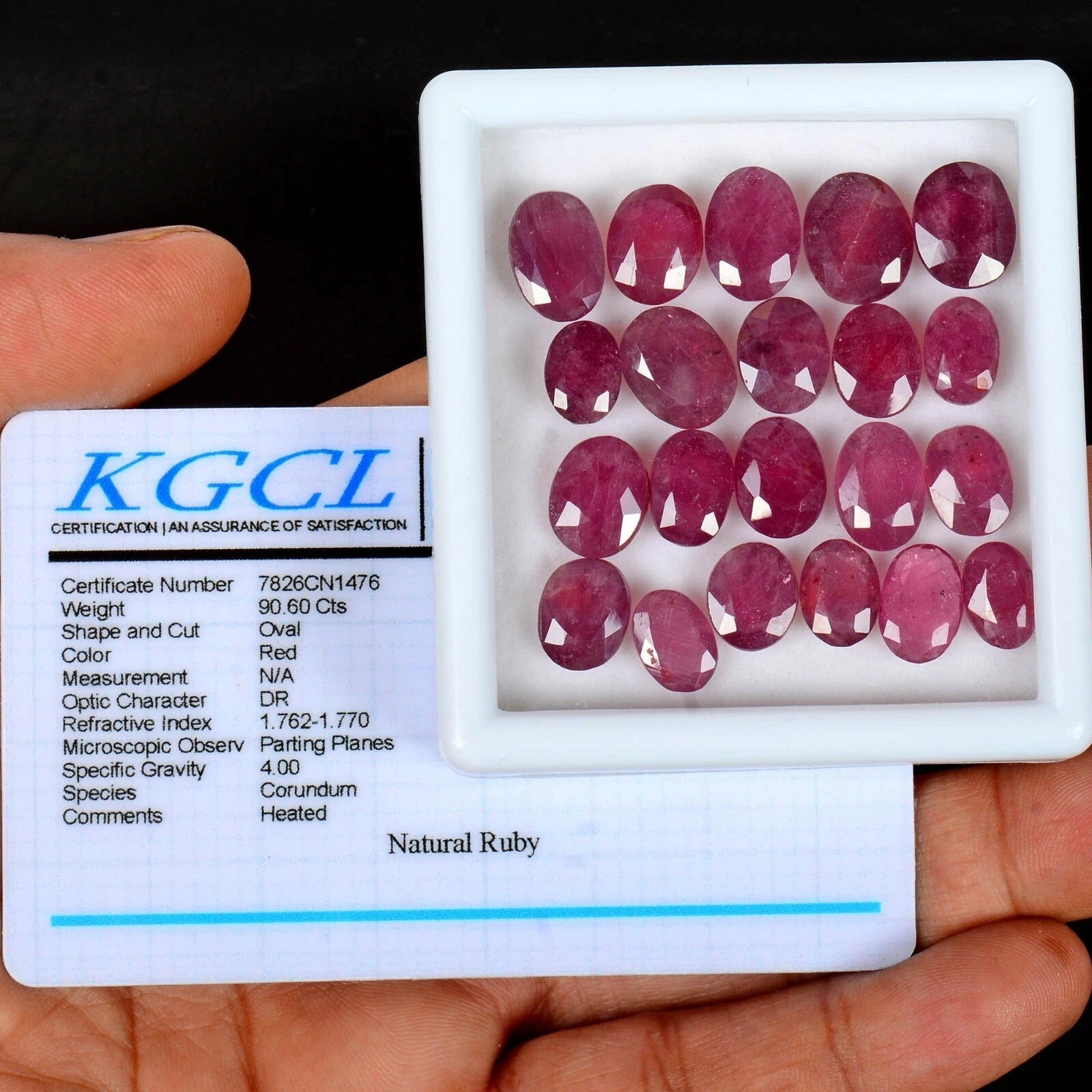 90.60 Cts Natural Red Ruby Mozambique Oval 9-12mm Certified AAA Grade Gemstones