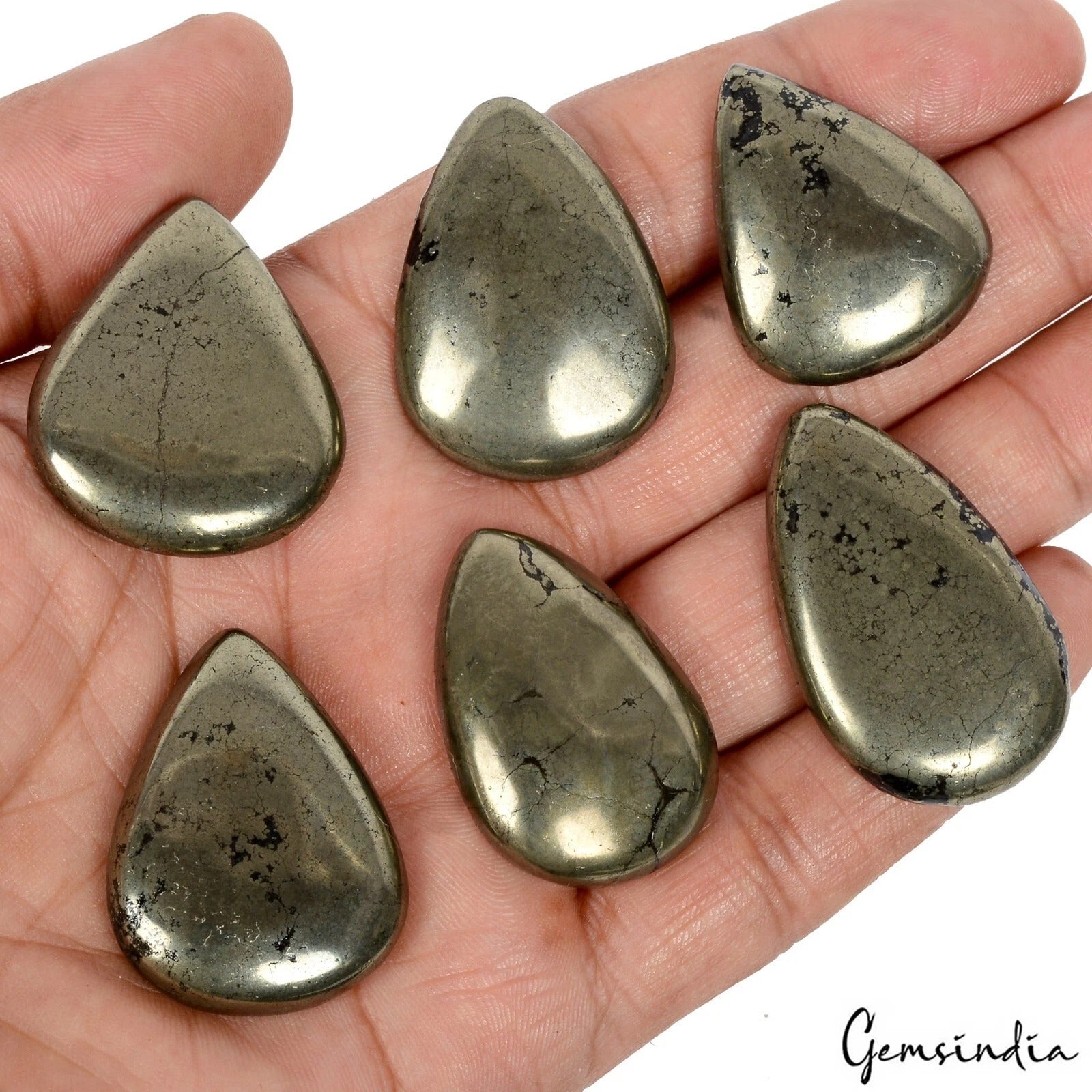 400 Cts Natural Untreated Apache Gold Pyrite Mix Cab Loose Wholesale Gems Lot