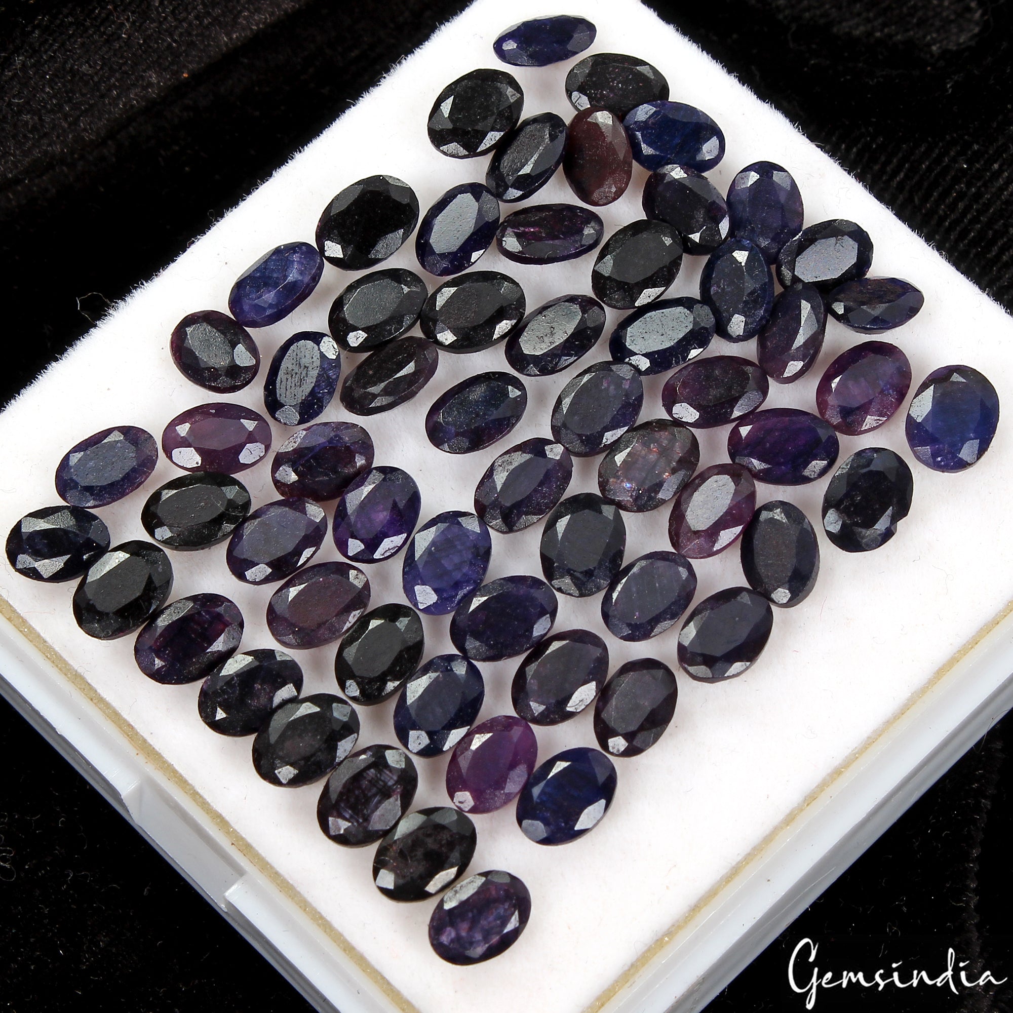 61 Pcs Natural Blue Sapphire Oval Cut Loose Faceted Certified Gemstones~58.60 Ct