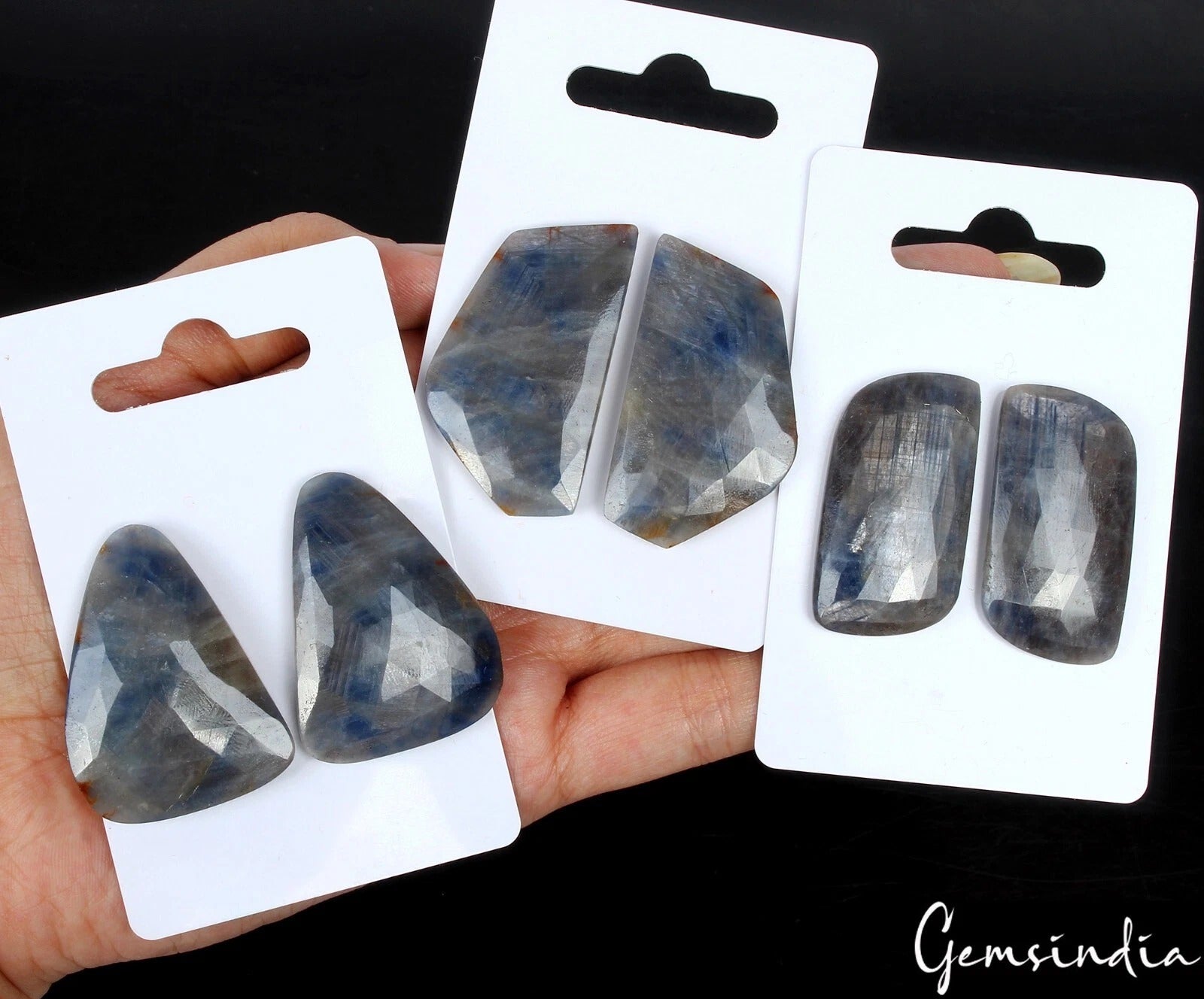 Blue Sapphire Lot, Loose Gemstone, Untreated, Blue Gray — 6 Pieces, 36mm to 42mm, 250 Ct