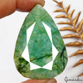 380 Cts Natural Green Emerald Pear Faceted Earth Mined Loose Brazilian Gemstone