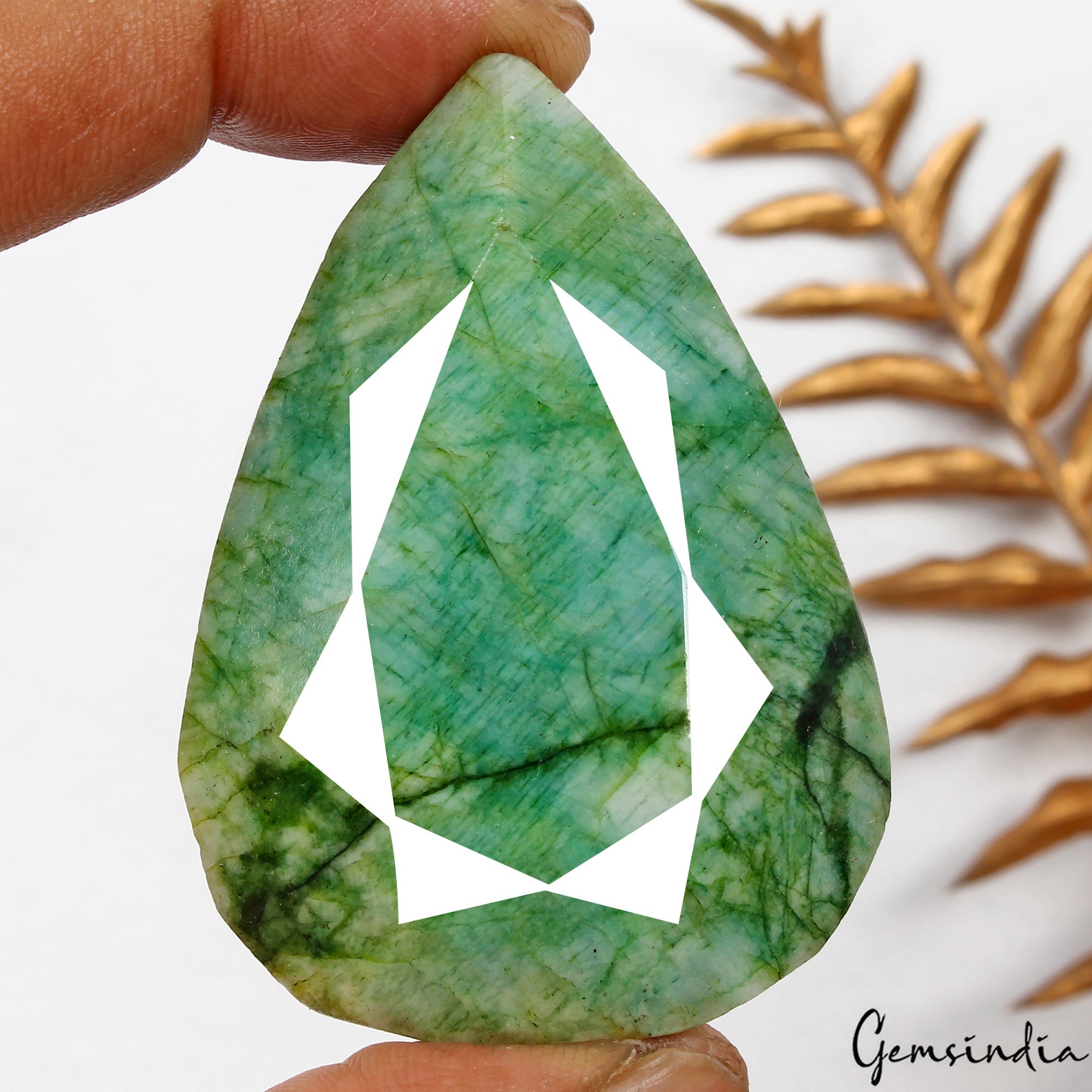 380 Cts Natural Green Emerald Pear Faceted Earth Mined Loose Brazilian Gemstone