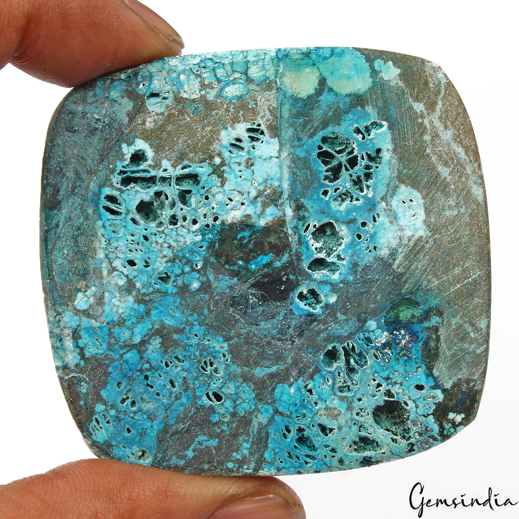 320 Cts Natural Blue Spiderweb USA Arizona Turquoise Cushion Cab Loose Huge Gem