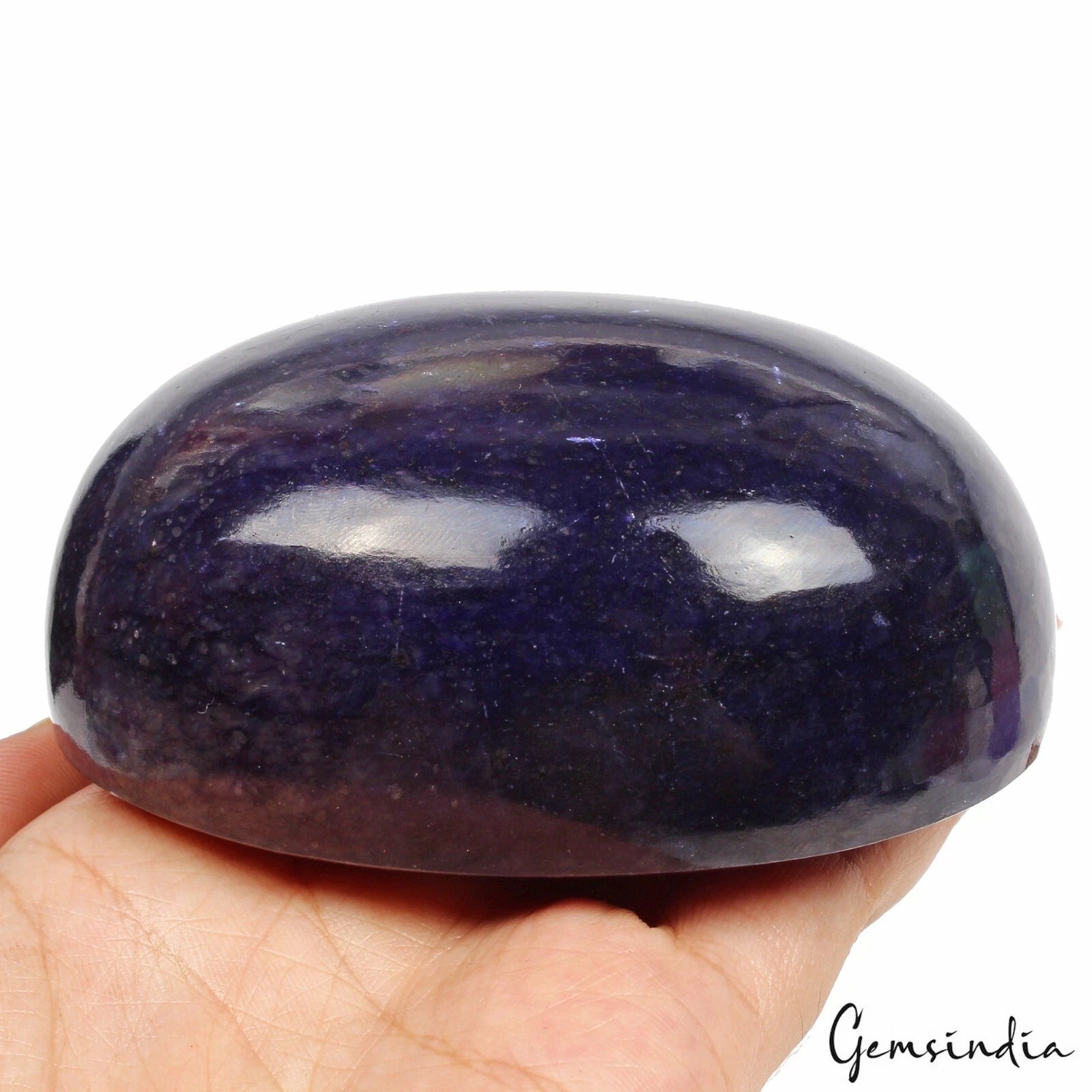 African Blue Sapphire Cabochon, Color Enhanced — 89x69x42 mm, 2445 Ct, Madagascar