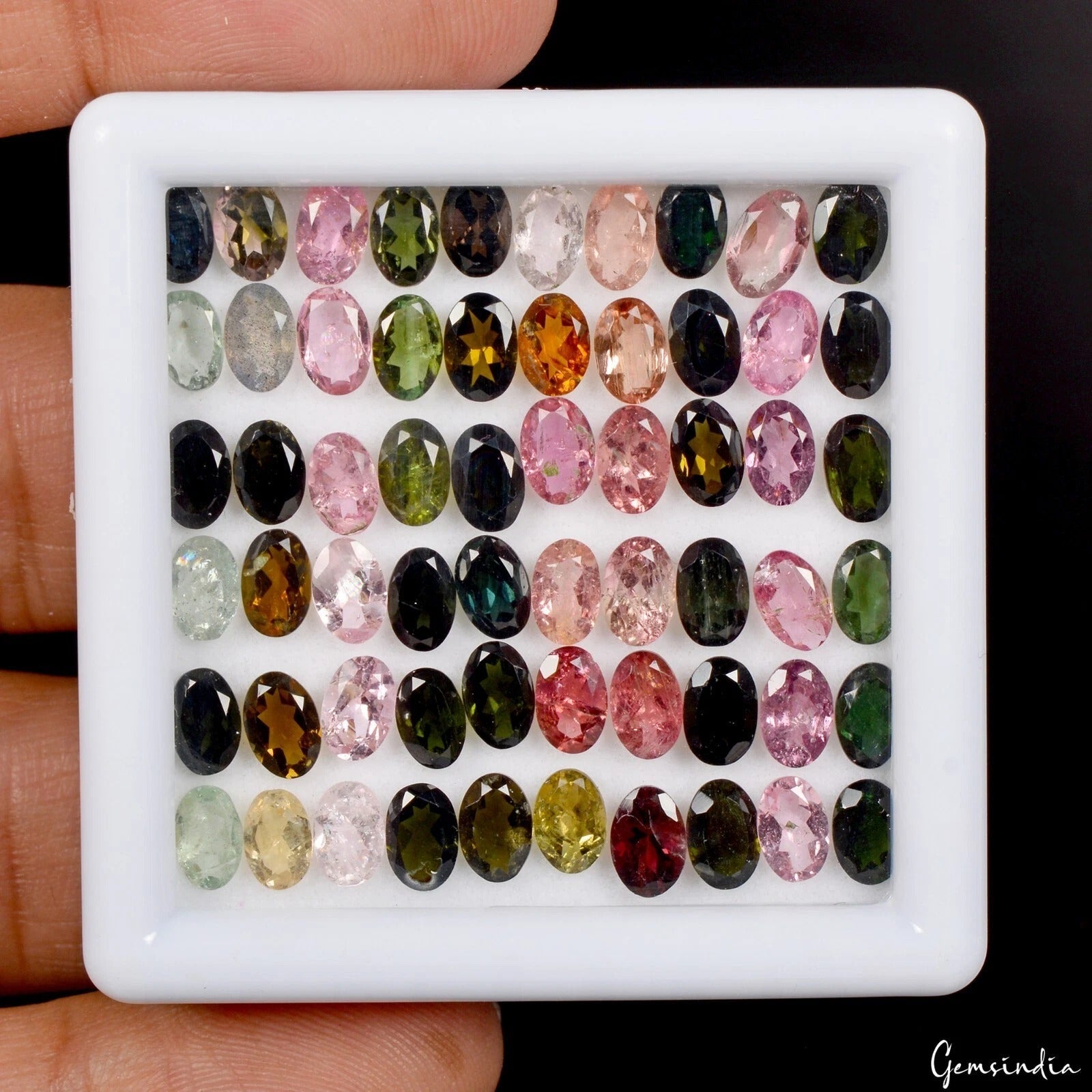 60 Pcs Natural Multi Tourmaline 6x4mm Oval Cut Untreated Gemstones Certified Lot