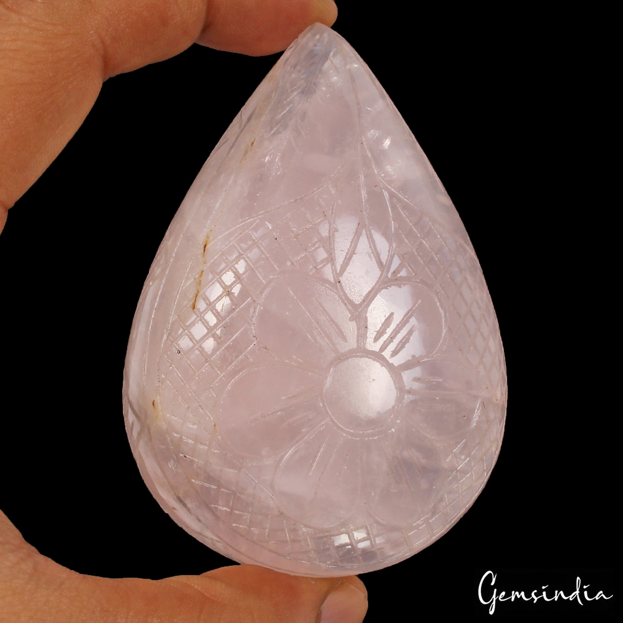 960 Cts Natural Untreated Pink Rose Quartz Pear Cut Hand Carved Loose Huge Gem