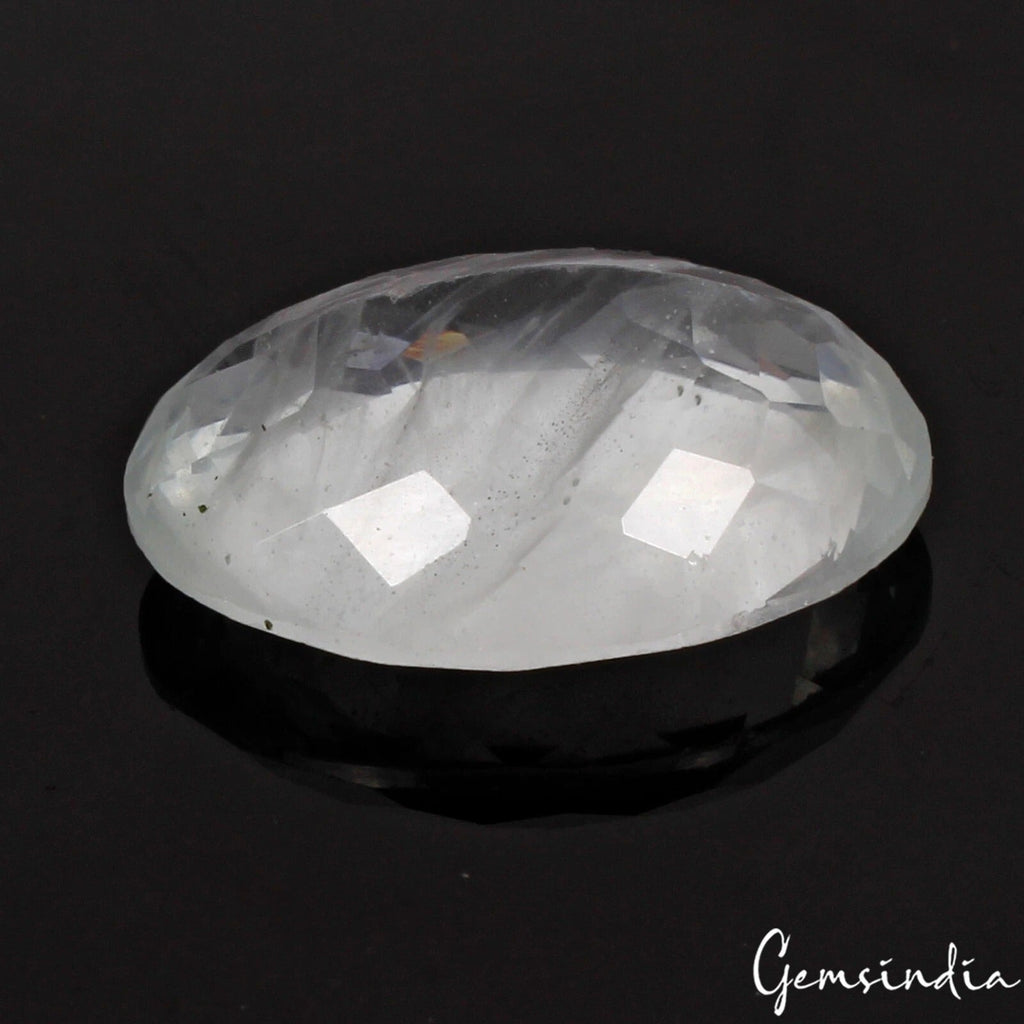 Certified 10.20 Ct Natural Untreated White Aquamarine Oval Cut Gemstone For Ring