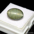 Natural 7.70 Ct Certified Oval Cabochon Chrysoberyl Green Cats Eye Huge Gemstone