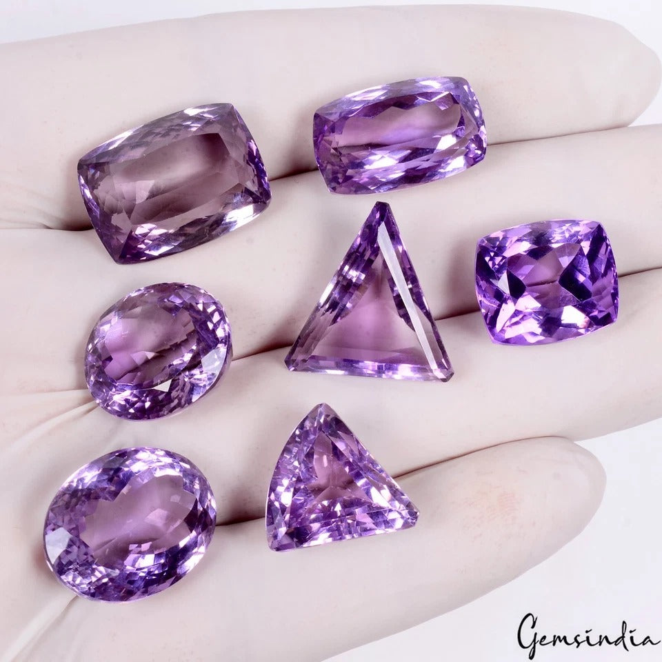 Amethyst Lot, Loose Gemstone, Untreated, Purple — 7 Pieces, 15mm to 19mm, 119.90 Ct, Brazil