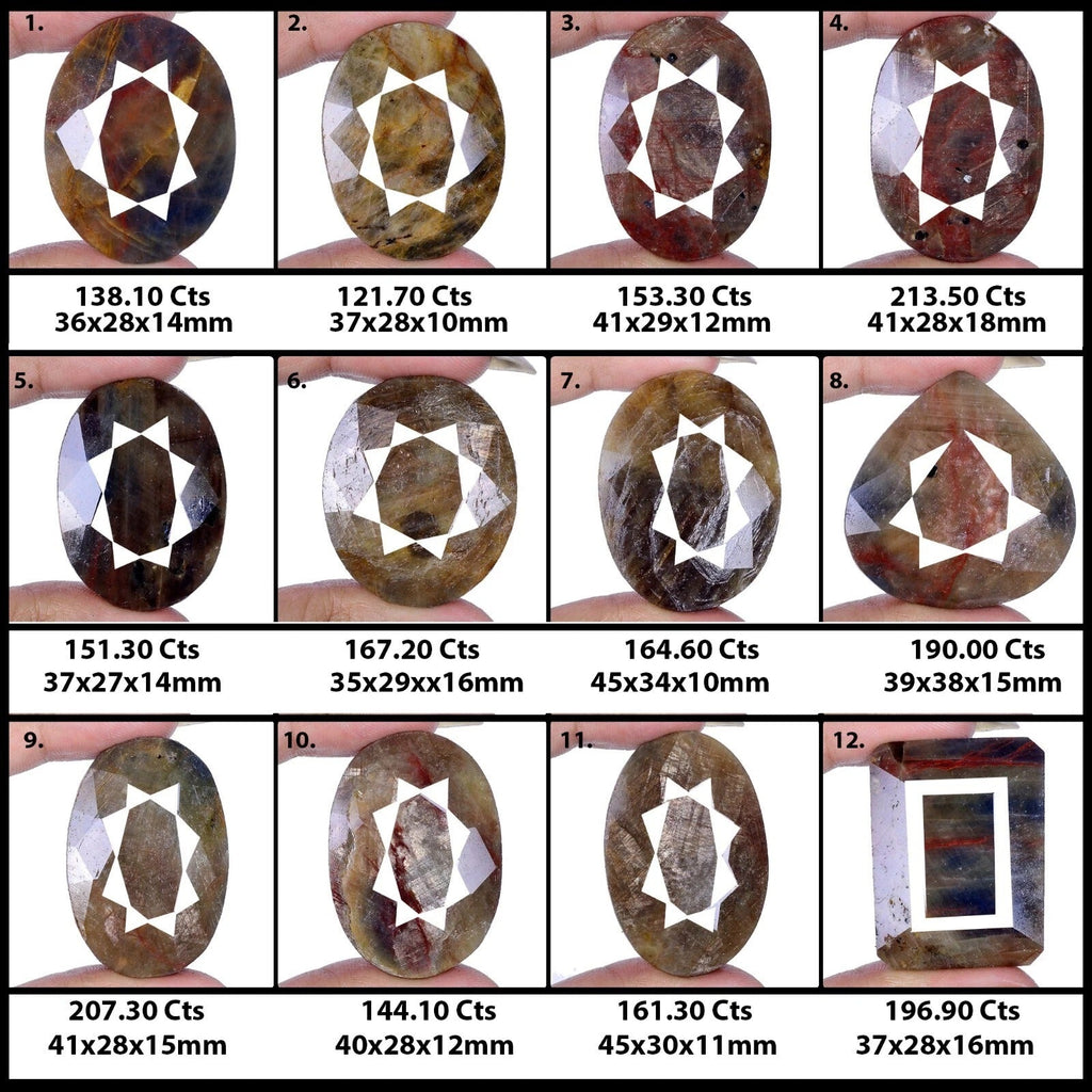 2000 Ct/12 Pc Natural Untreated Multi Color Sapphire Mixed Cut Pendant Size Gems