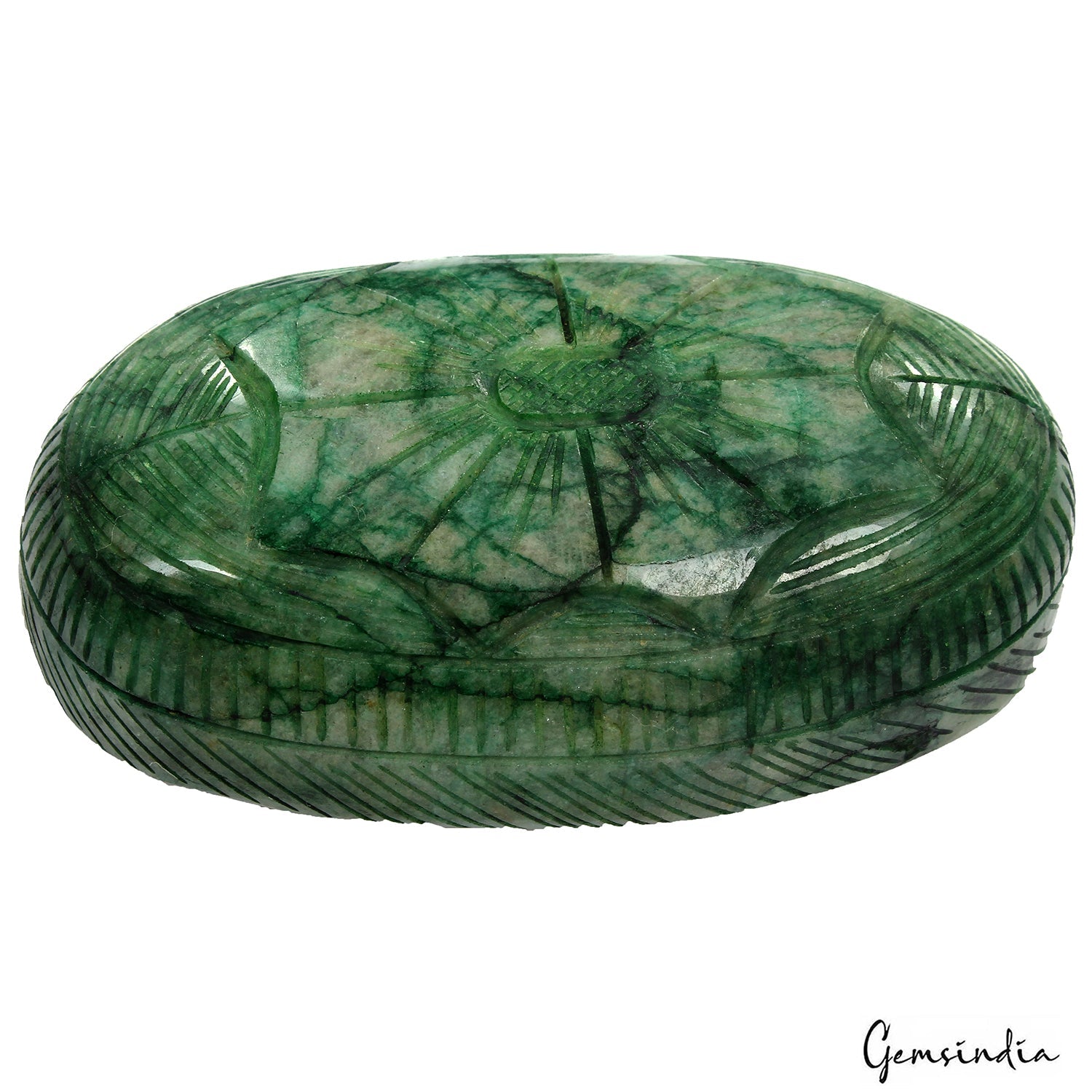 2200 Ct Natural Green Brazilian Emerald Oval Cut Carving Earth Mined Loose Gems