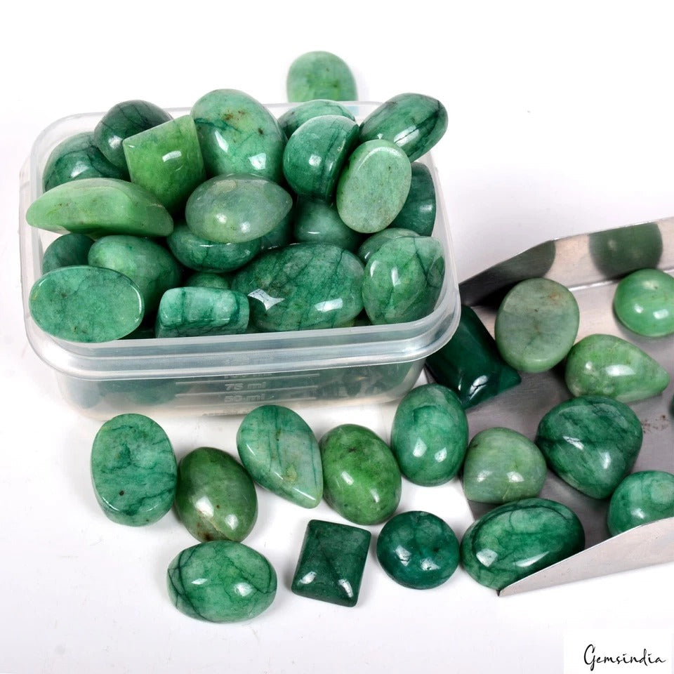 2230 Ct/67Pcs Natural Brazilian Green Emerald Mix Cab Loose Gems Lot For Jewelry