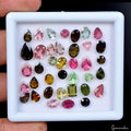 35 Pcs Natural Multi Color Tourmaline Mix Cut 4-9mm - 25.40 Cts Certified Gems