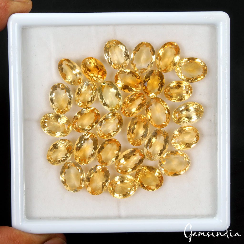 VVS 30 Pc Natural Citrine 11-13mm Oval Cut Top Quality Loose Untreated Gemstones