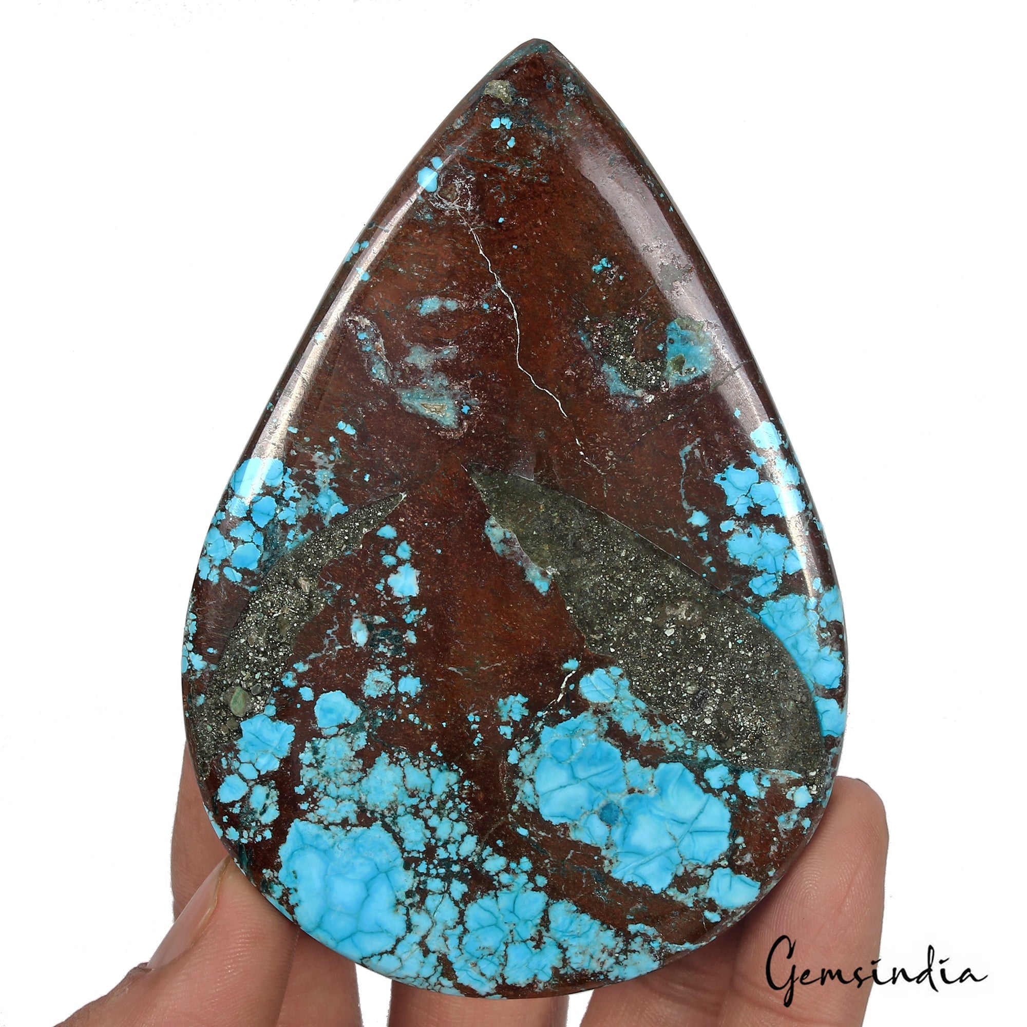 600 Ct Blue Spiderweb Turquoise Museum Size Arizona United State Loose Gemstone
