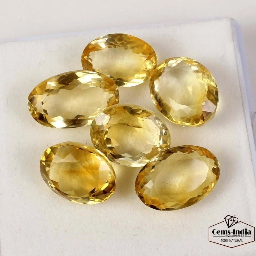 Citrine Lot, Loose Gemstone, Untreated, Yellow — 6 Pieces, 13mm, 44.70 Ct, Brazil