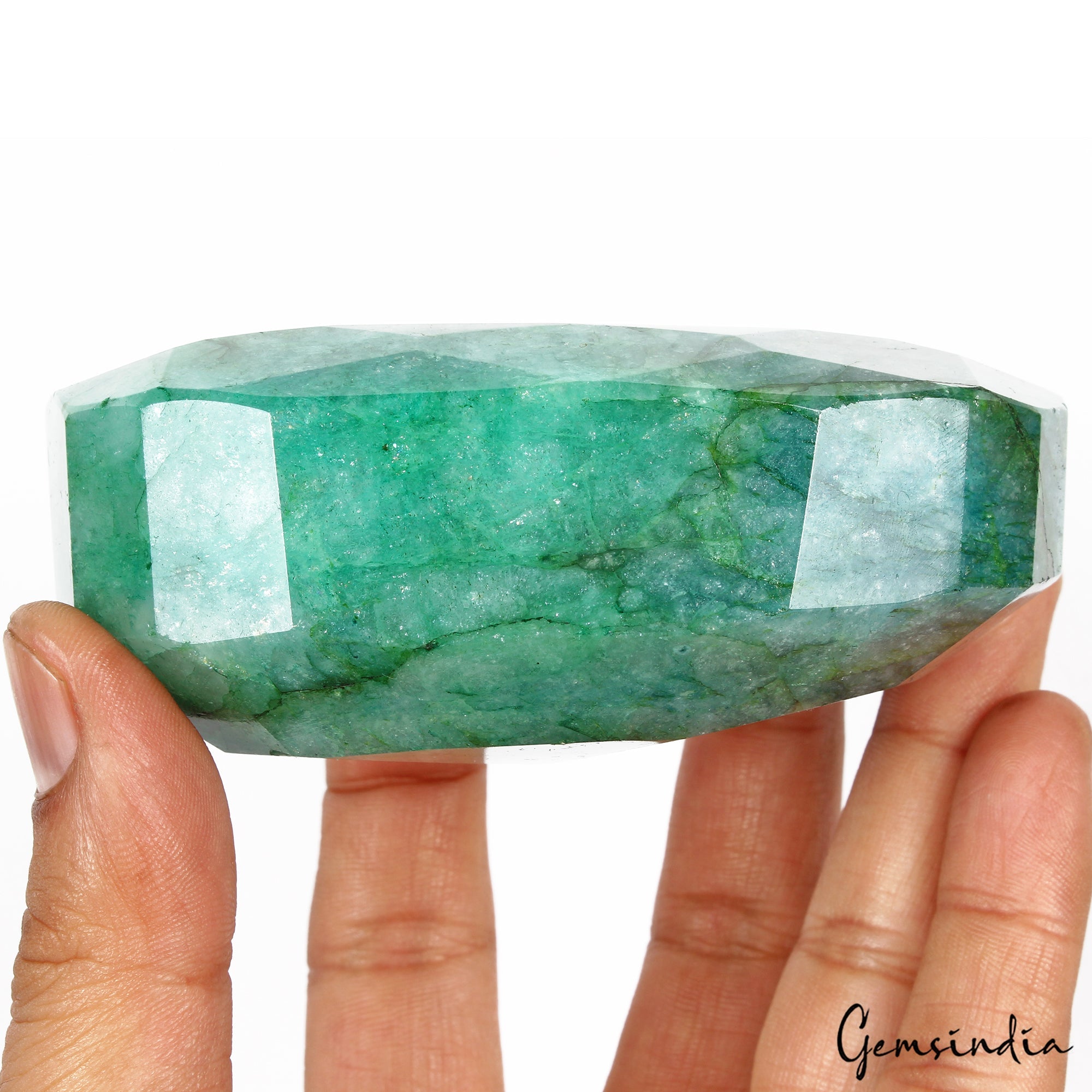 2480 Cts Natural Brazilian Green Emerald Oval Faceted Earth Mined Loose Huge Gem