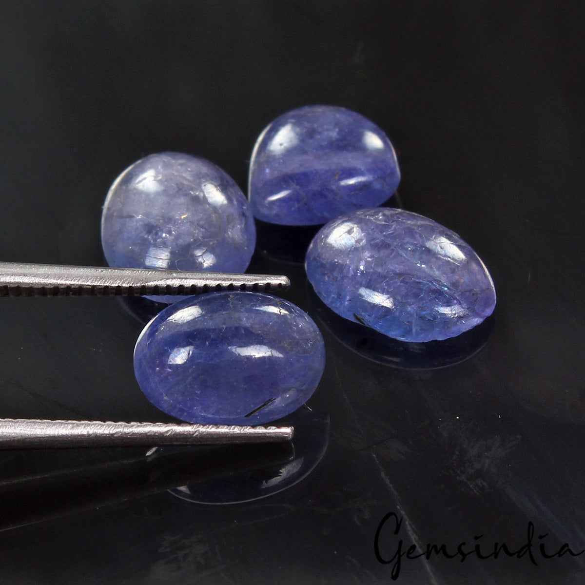4 Pc Natural Tanzanite Untreated 8mm-10mm Rich Blue Color Mix Cabochon Gemstones