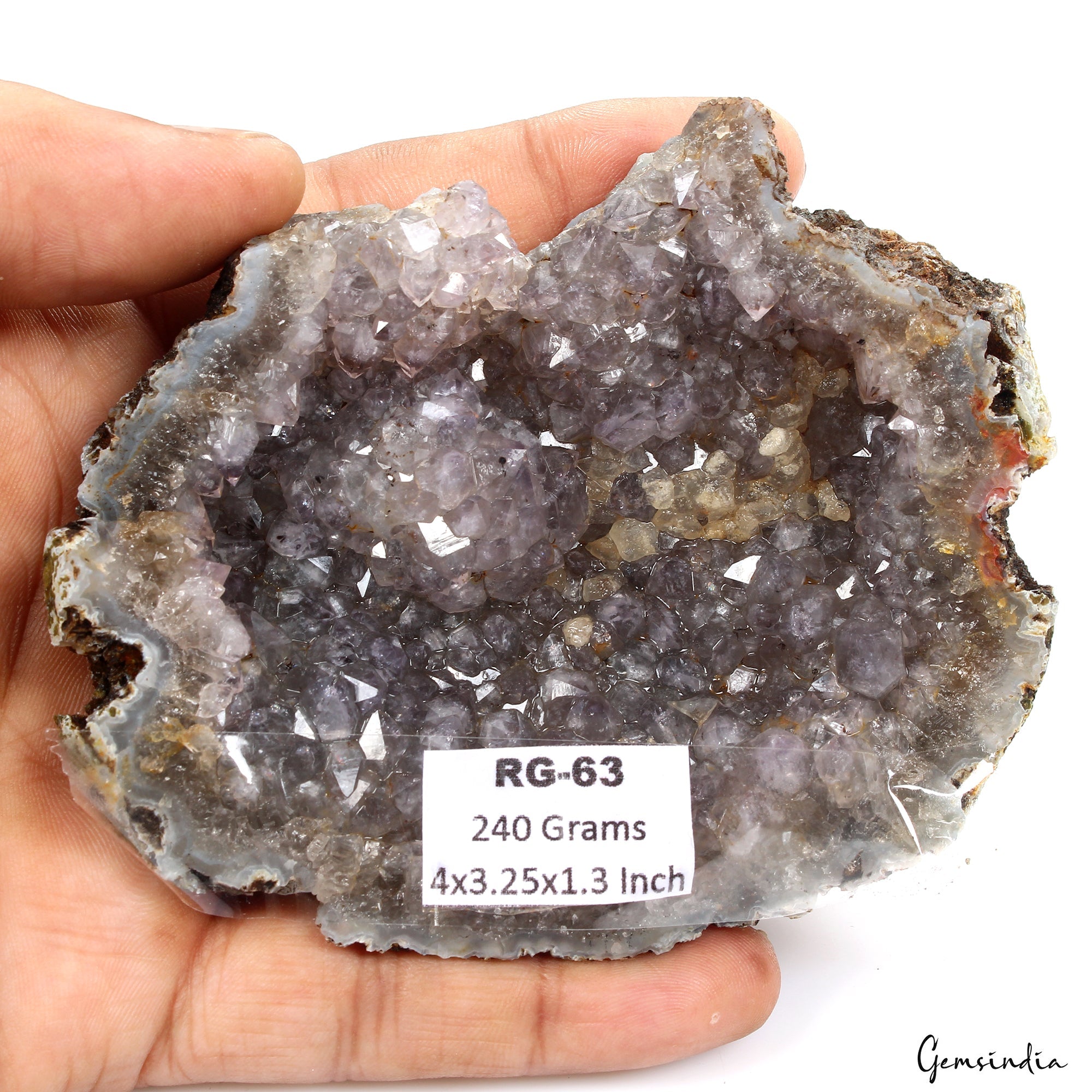 240 gram Natural Purple Amethyst Geode Quartz Cluster Crystal Specimen Healing